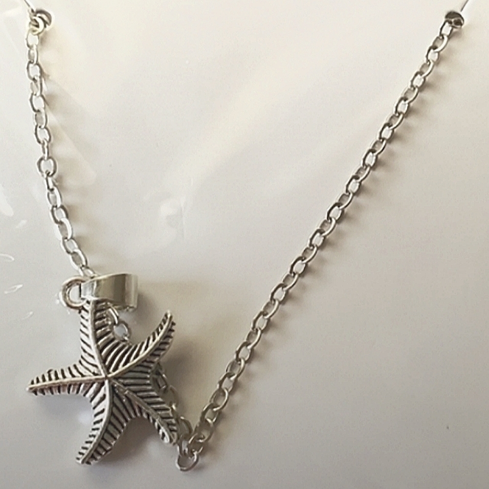 EFFY Silver 925 Starfish Necklace 18"-20"in Silver chain NEW